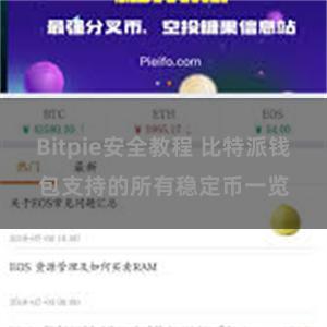 Bitpie安全教程 比特派钱包支持的所有稳定币一览